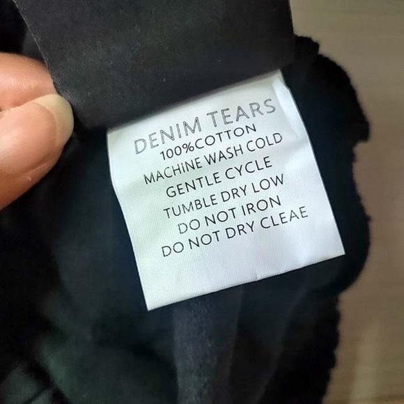 Denim Tears Wreath Foam Print Black Sweatpants - Picture 7 of 8